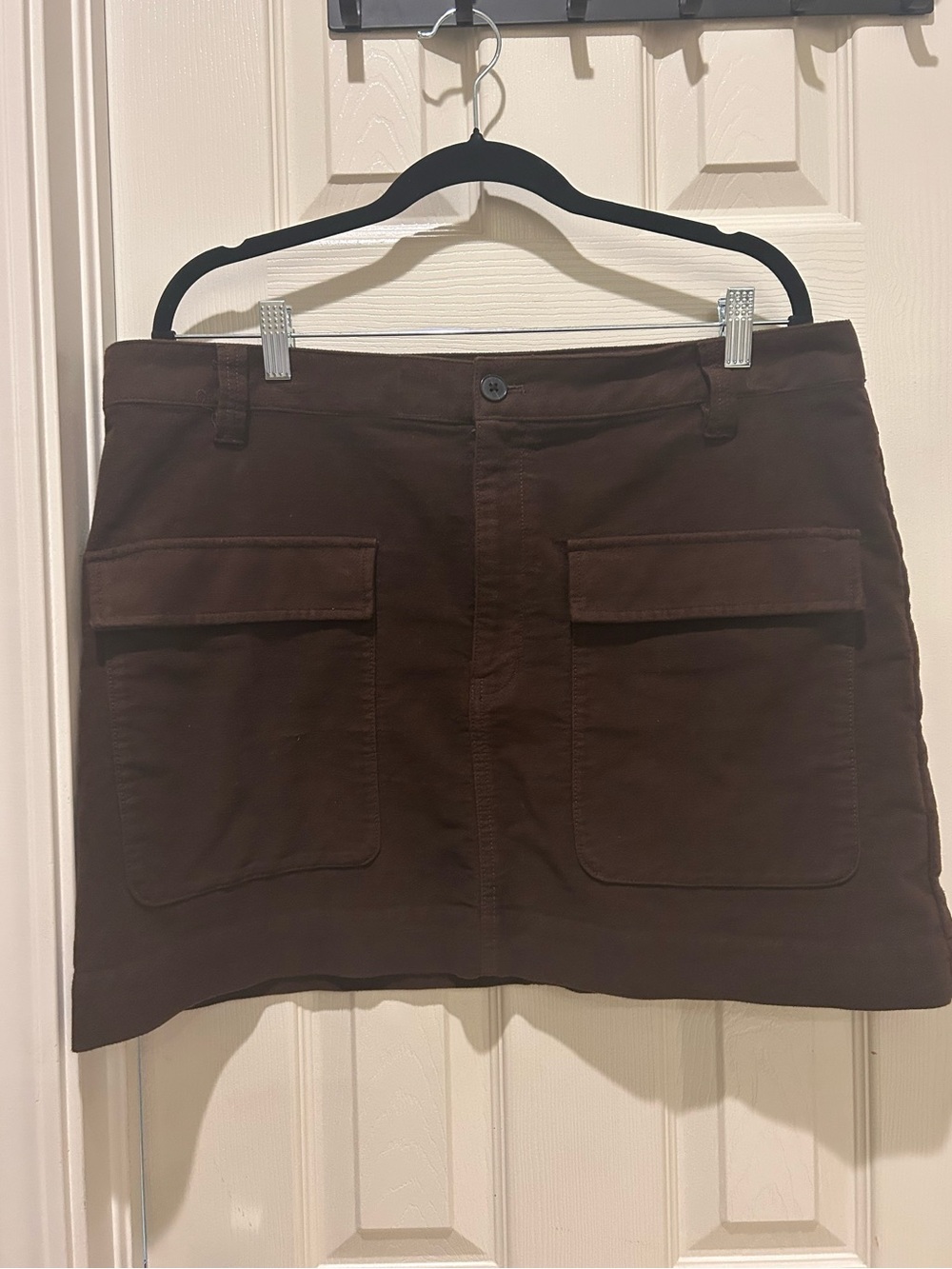 Madewell Chocolate Brown Mini Skirt with Front Patch Pockets